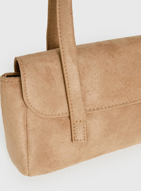 Klyne Faux Suede Shoulder Bag Tan