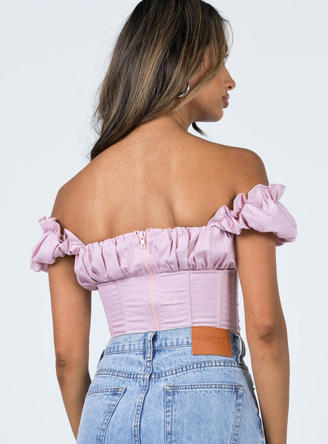 back view of model wearing Princess Polly Harry Top Pink 