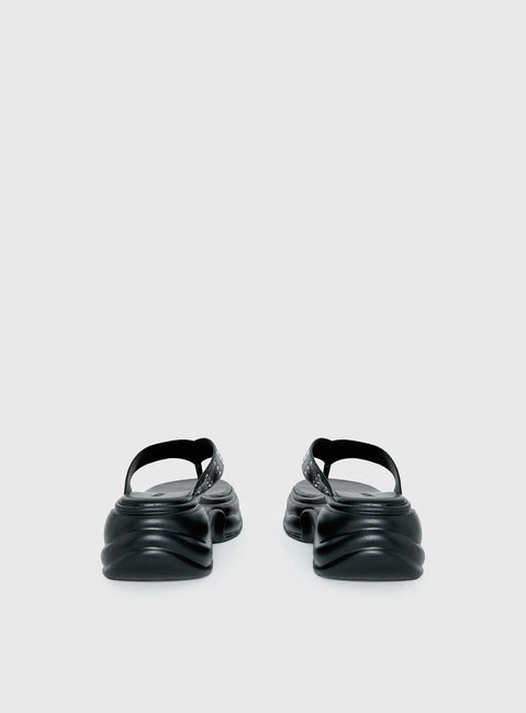 Fienna Platform Thong Sandals Black