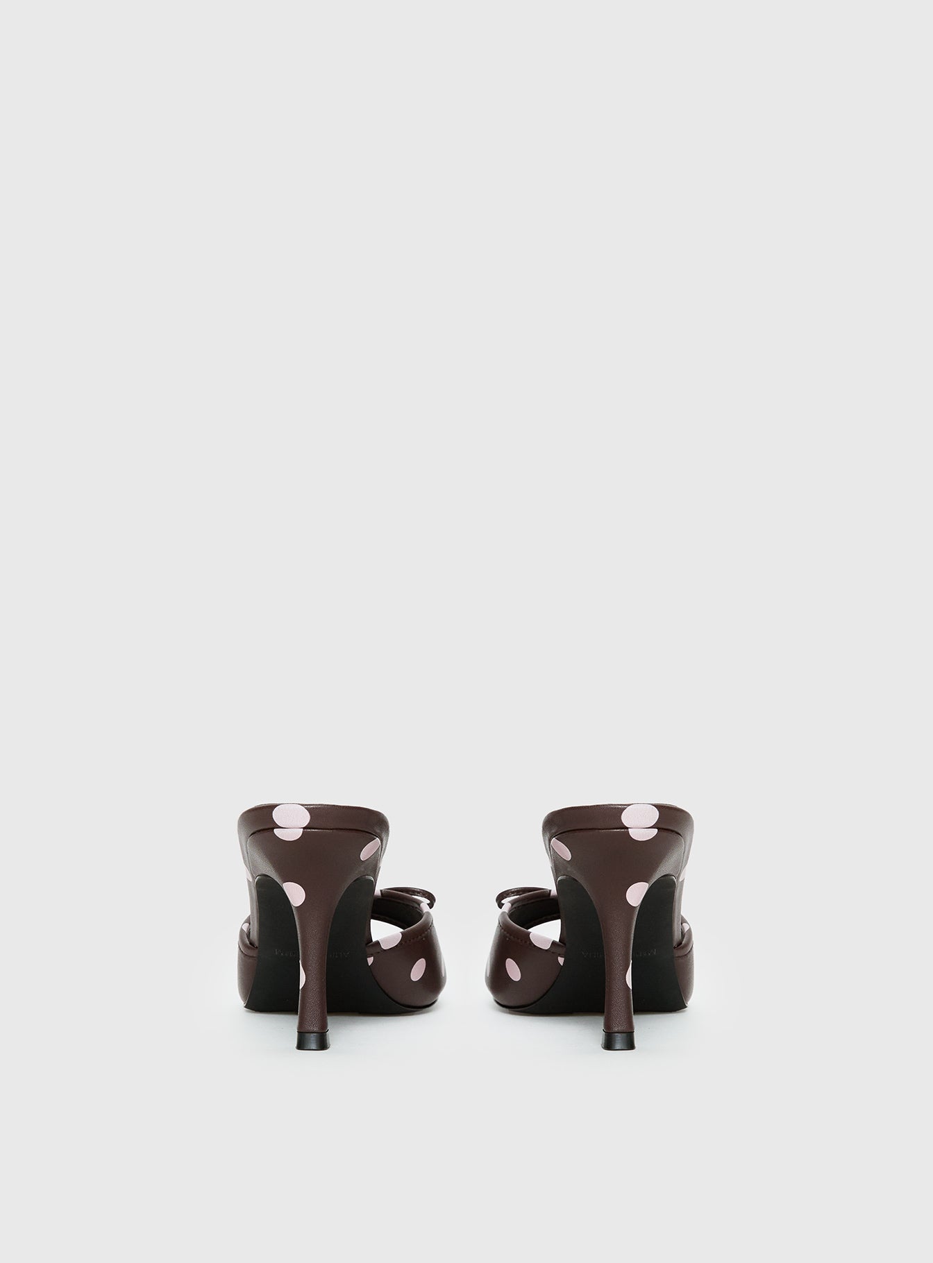 Etiquette Peep Toe Heels Brown / Pink Polka