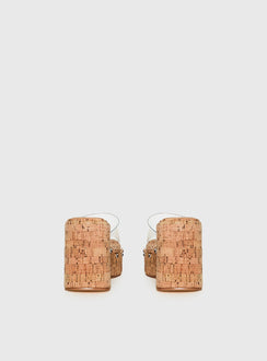 Pale Moonlight Platform Heels Cork / Clear