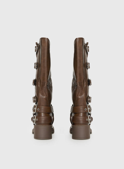 Buckle Down Boots Brown