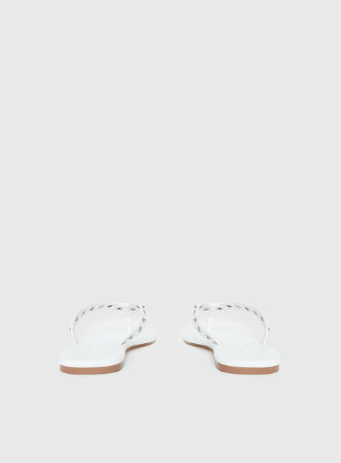 Lyana Eyelet Detail Sandals White