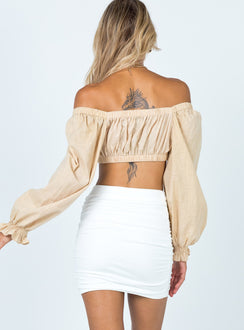 back view of model wearing Princess Polly Benji Mini Skirt White 