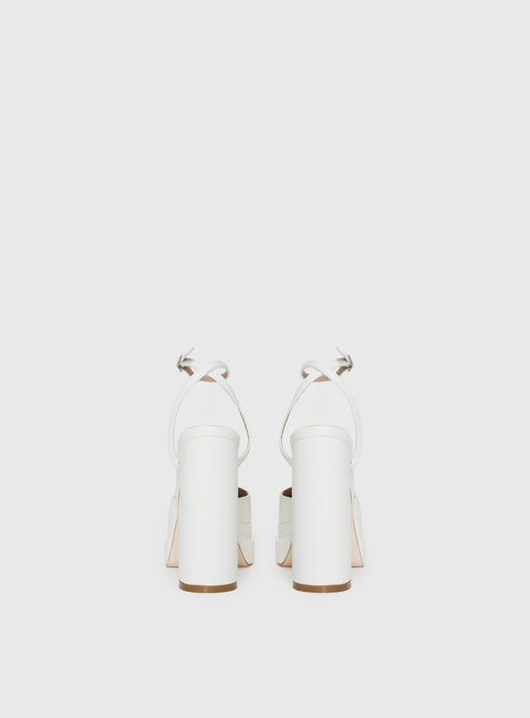 Alto Platform Heels Matte White