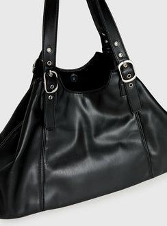Amaria Buckle Detail Shoulder Bag Black
