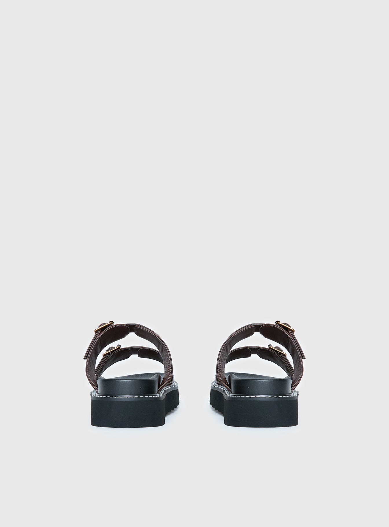 Ma Belle Sandals Contrast Stitch Chocolate
