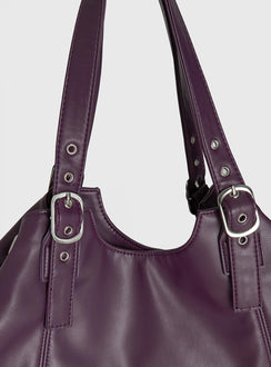 Amaria Buckle Detail Shoulder Bag Plum