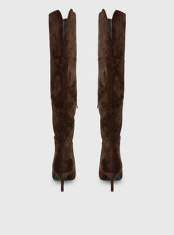 Billini Zamari Faux Suede Knee High Boots Cocoa