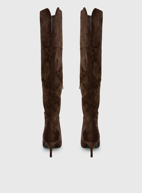 Billini Zamari Faux Suede Knee High Boots Cocoa
