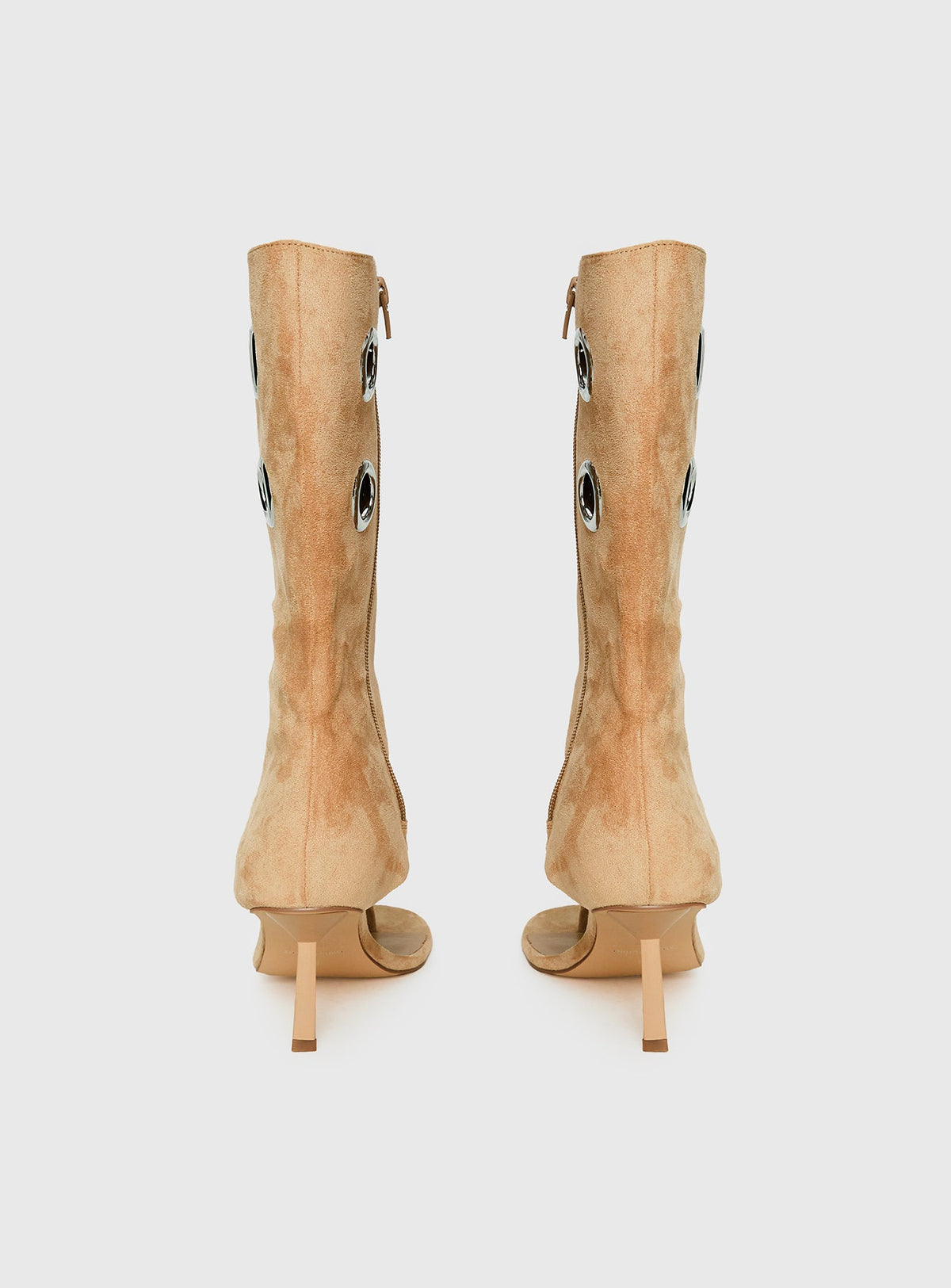 Situationship Eyelet Open Toe Heels Tan