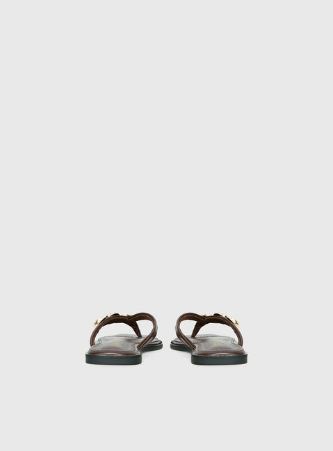 Therapy Guise Hardware Detail Sandals Brown / Gold