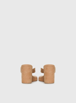 Kamiko Wedged Heels Tan Faux Suede