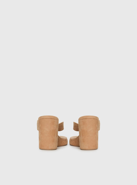 Kamiko Wedged Heels Tan Faux Suede