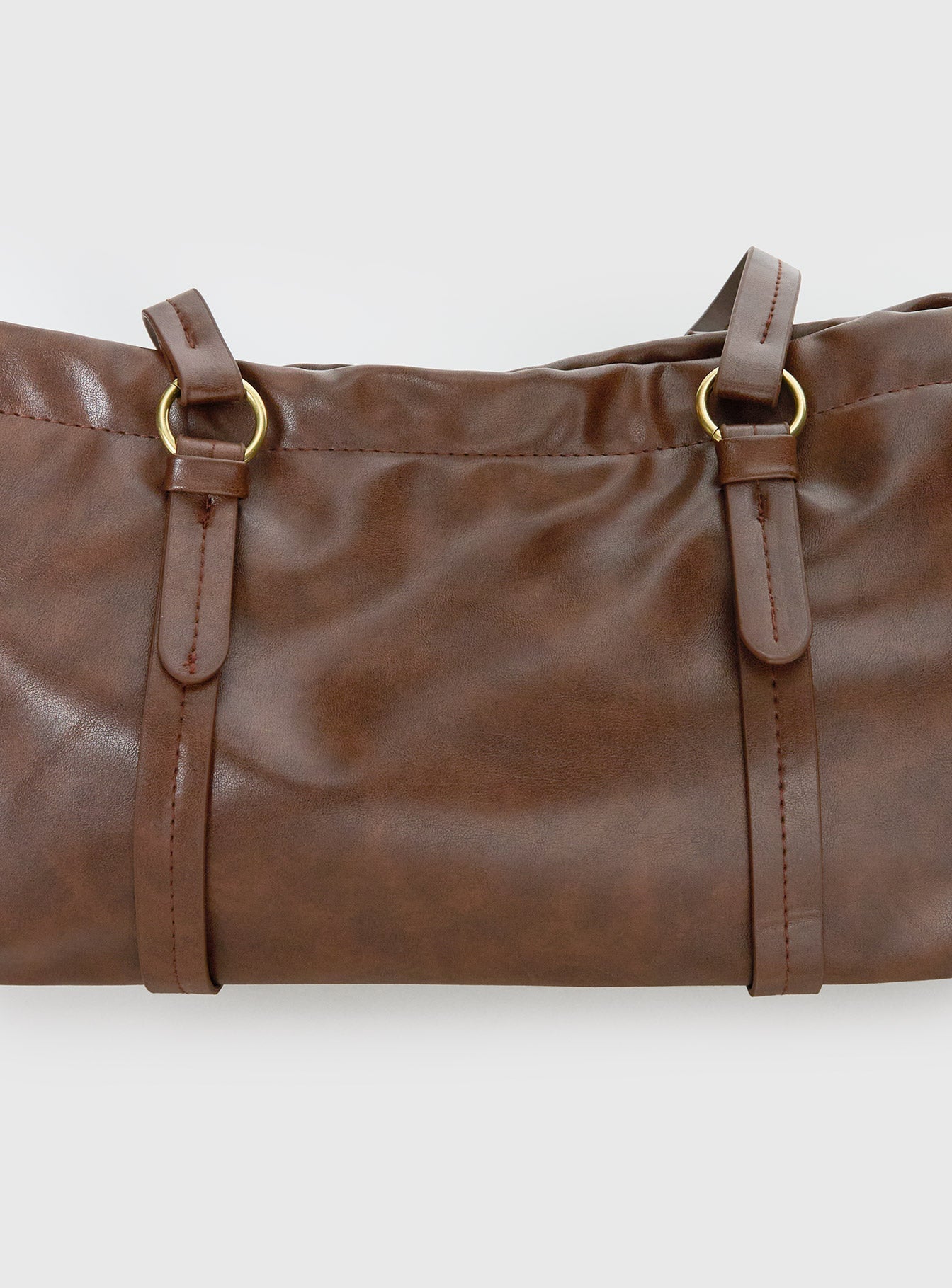 Veneza Ruched Shoulder Bag Brown