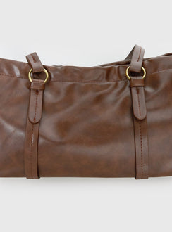Veneza Ruched Shoulder Bag Brown