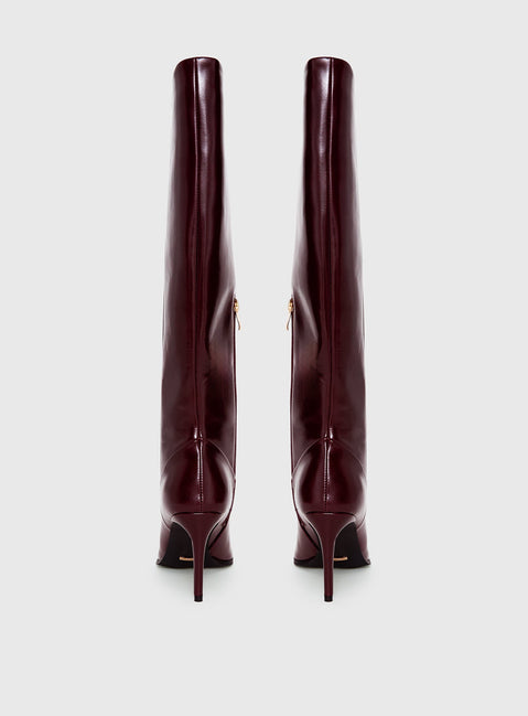 Billini Yasma Knee High Boots Berry Shine