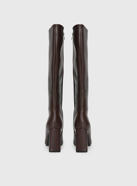 Sawyer Knee High Boots Brown