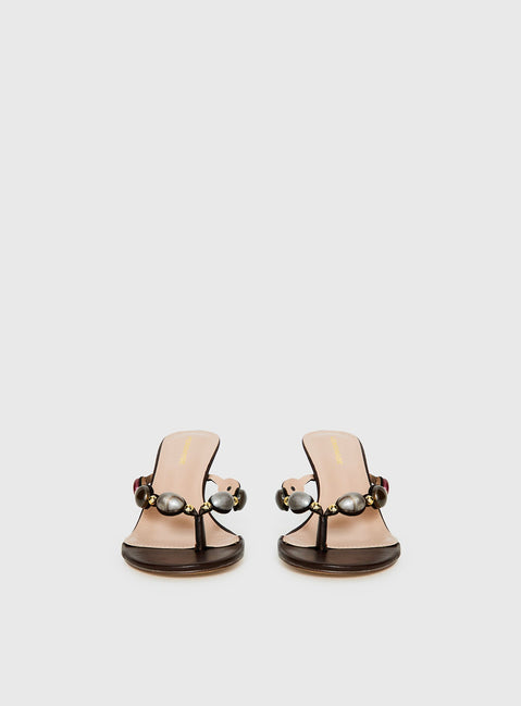 Nina Bead Heels Chocolate