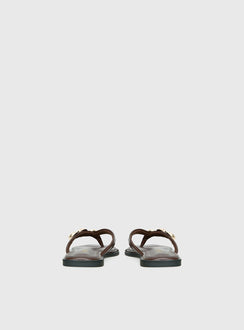 Therapy Guise Hardware Detail Sandals Brown / Gold