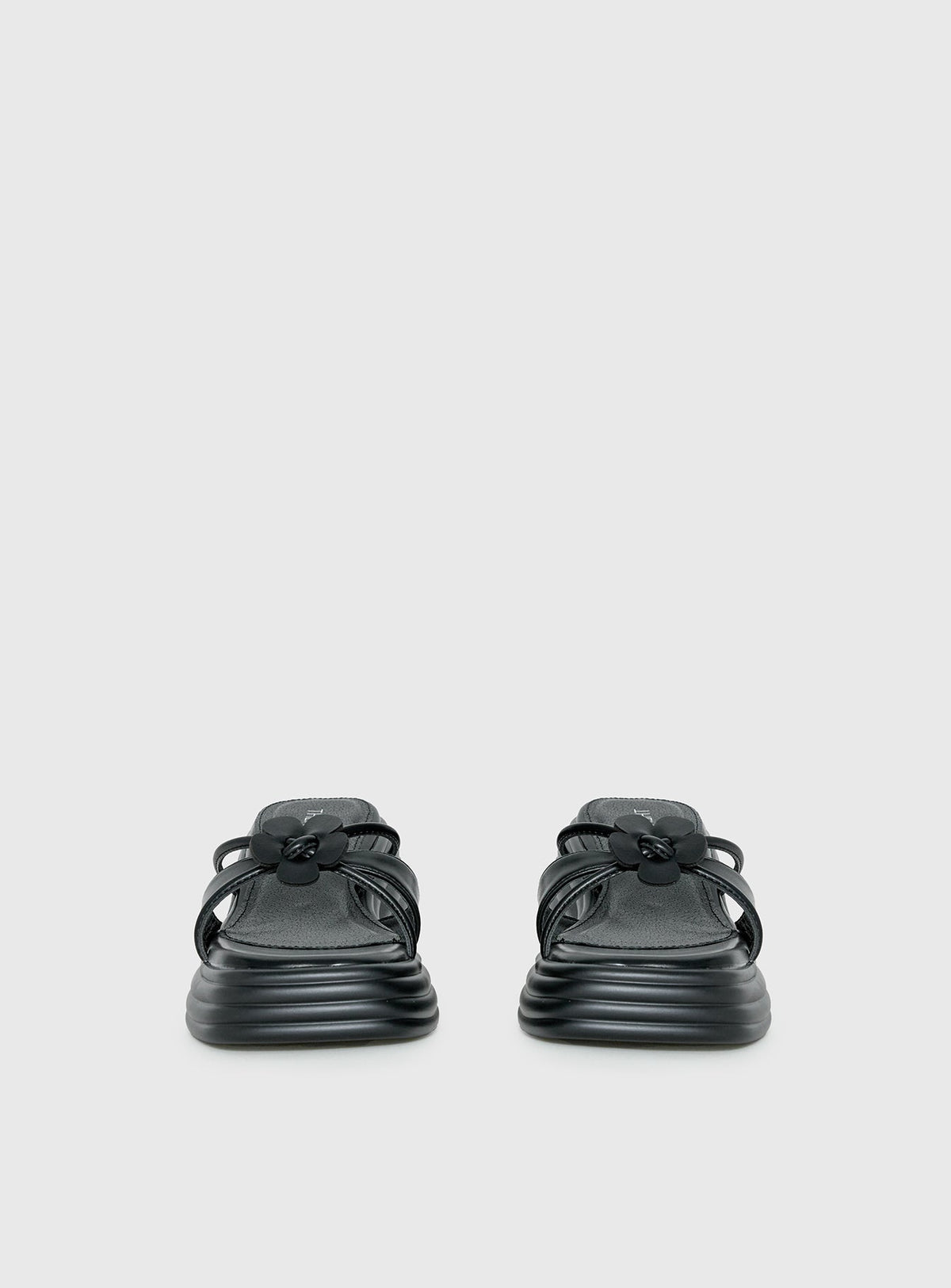Therapy Flaunt Platform Flower Detail Sandals Black