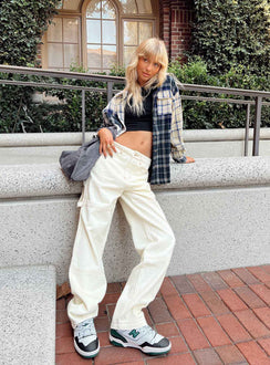 Oversized shirt Check print Button front fastening Twin chest pockets Single button on cuffs Drop shoulder