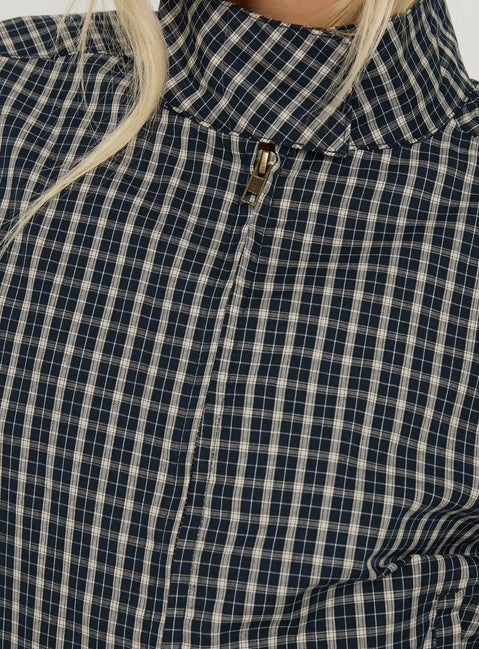 Aura Jacket Navy / Lemon Plaid