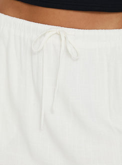 Anderlie Low Rise Linen Blend Mini Skirt White