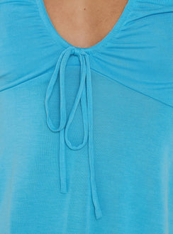 Madallaine Ruched Halter Top Topaz