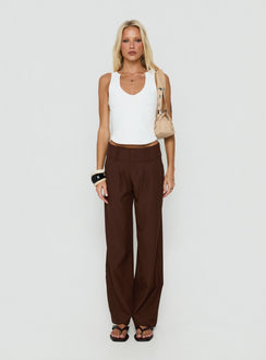 Two Lovers Low Rise Pants Chocolate