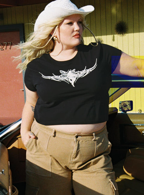 product Princess Polly Sleeveless High Neck  Fairy Wings Shrunken Tee Black Curve