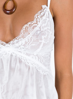 product Princess Polly Short Sleeves Asymmetric Neckline  Tinker Dream Lace Top White