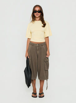 Nakota V Neck Cinched Tee Butter Yellow