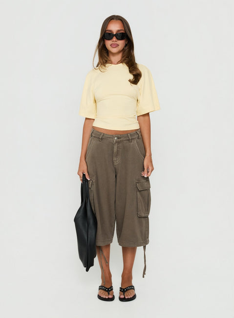 Nakota V Neck Cinched Tee Butter Yellow