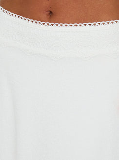 Carlessa Asymmetrical Knit Midi Skirt White