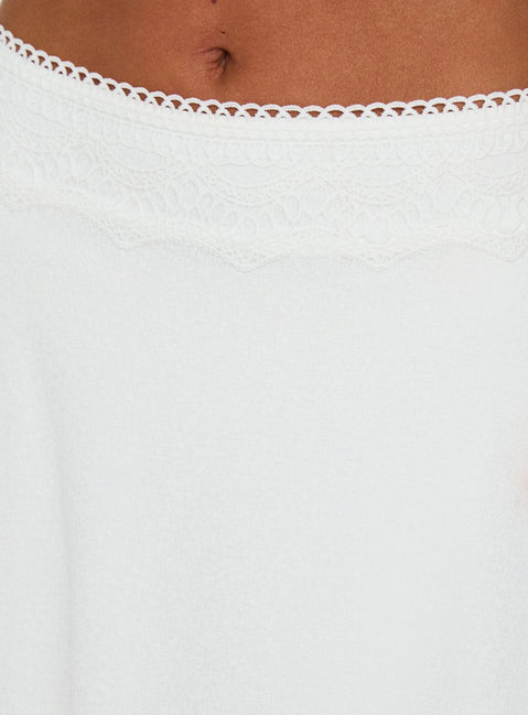 Carlessa Asymmetrical Knit Midi Skirt White