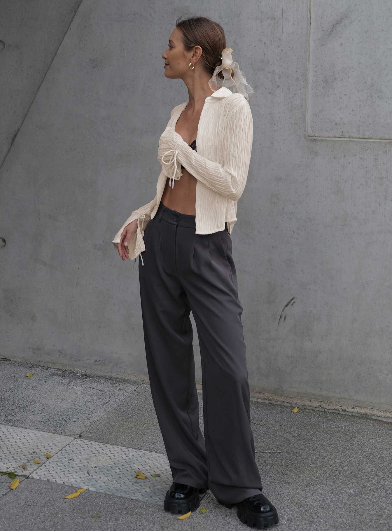 product Princess Polly Full Sleeves High Neck  Aluna Shirt Beige