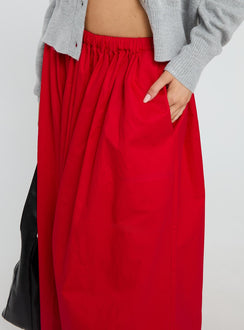 Felipa Maxi Skirt Red