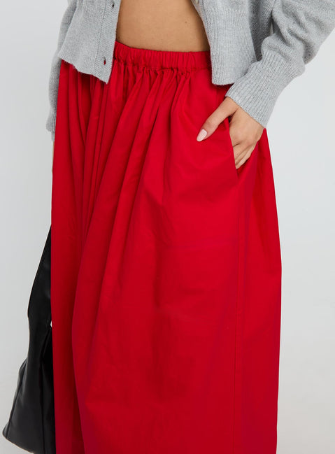 Felipa Maxi Skirt Red