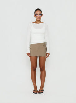 Another Try Cargo Mini Skirt Khaki