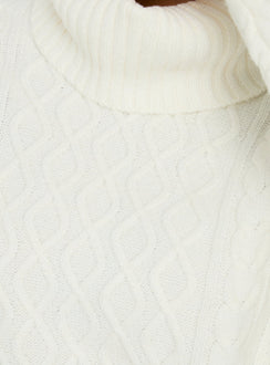 Delah Cable Knit Roll Neck Jumper Cream