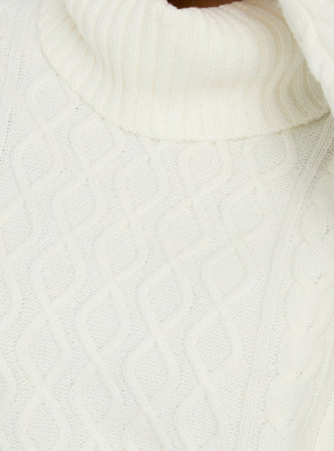 Delah Cable Knit Roll Neck Jumper Cream