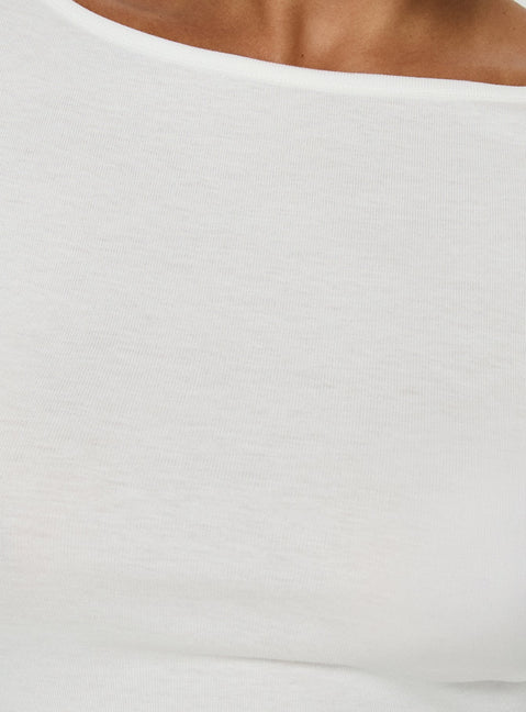 Long Weekends Semi-Sheer Long Sleeve Top White
