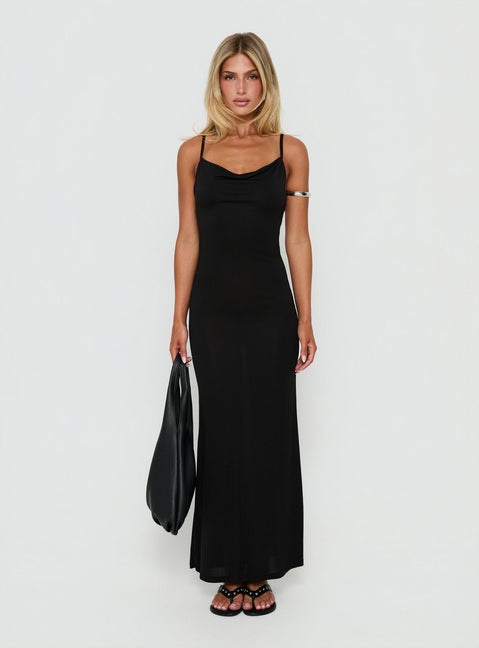 Audren Cowl Neck Maxi Dress Black