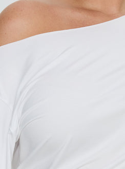 Ashlinn Off Shoulder Drapey Top White Curve