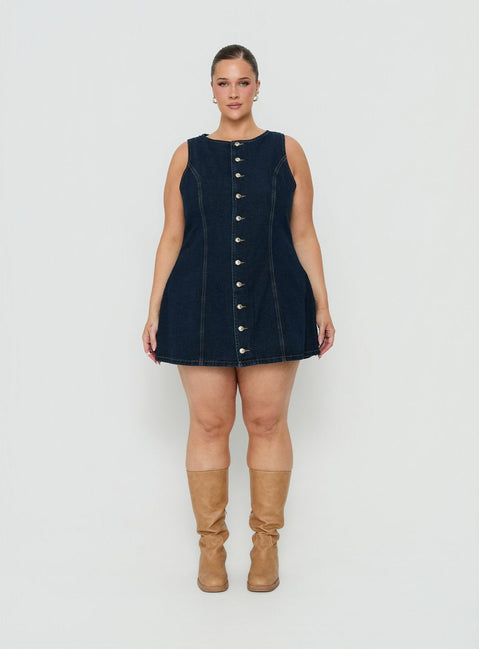 Yumiko Denim Romper Raw Denim Curve