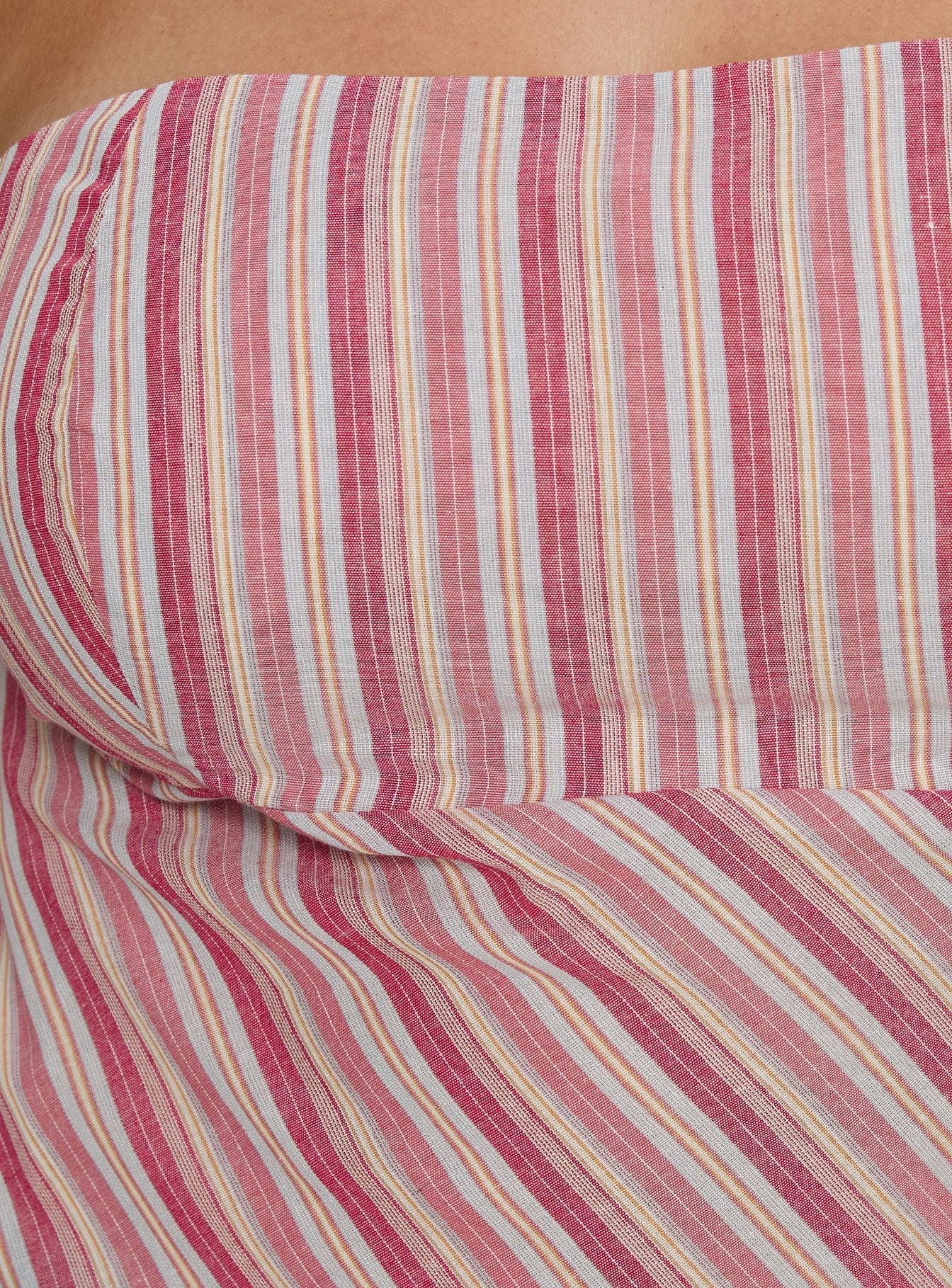 Elery Strapless Top Pink Stripe Curve