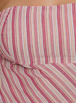 Elery Strapless Top Pink Stripe Curve