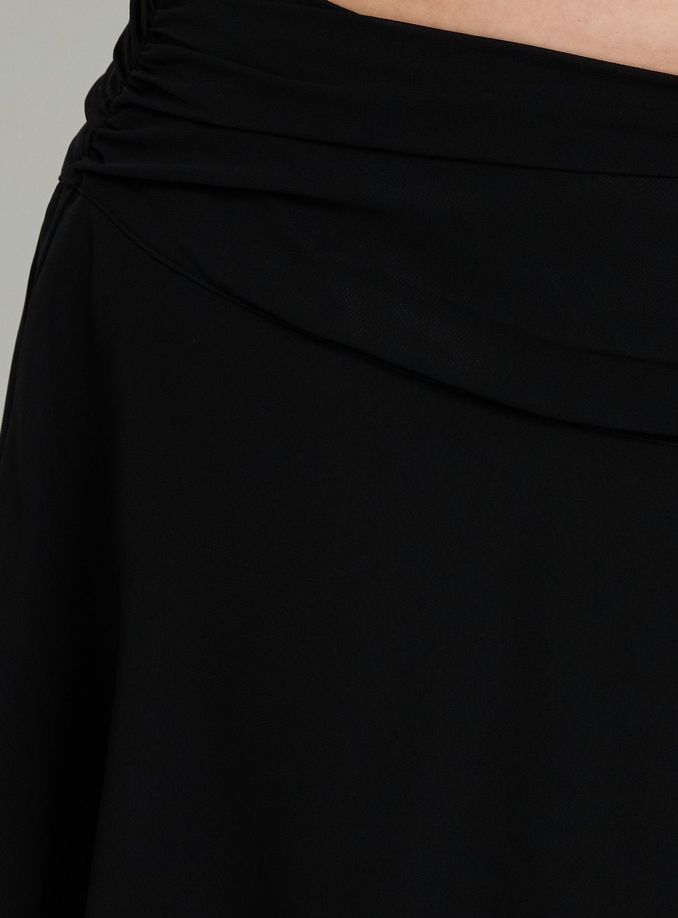Evanescence Asymmetrical Midi Skirt Black Curve