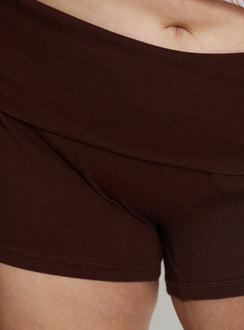 Baseline Low Rise Rib Shorts Chocolate Curve